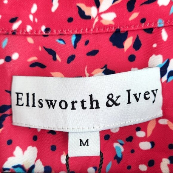 NWT Ellsworth & Ivey Chloe Pink Floral Boho Peasant Ruffled Hem Dress - Picture 8 of 13